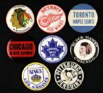 1960s NHL Hockey Pin w/3 Chicago Blackhawks 2 Toronto Maple Leafs Detroit Red Wings Kings Penguins 