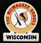 1953-65 Milwaukee Braves Wisconsin License Plate Attachment