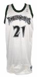 1998-99 Kevin Garnett Minnesota Timberwolves Game Worn Jersey w/Team Letter (MEARS A10)