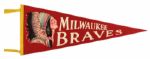 1950s Milwaukee Braves Full Size Pennant - Early Style