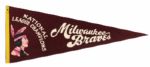 1957-58 Milwaukee Braves National League Champions Full Size Pennant - Rare Style