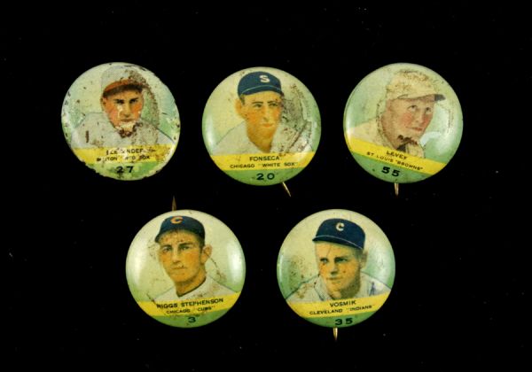 1932 Orbit Gum Pins - Numbered PR2 - Lot of 5 