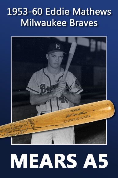 1953-60 Eddie Mathews Milwaukee Braves Hillerich & Bradsby Game Used Bat (MEARS A5)