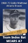 1968-70 Eddie Mathews Adirondack Professional Model Team Index Bat (MEARS A7)