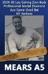 1924-30 Lou Gehrig New York Yankees Zinn Beck 100 Professional Model Game Used Bat (MEARS A5)