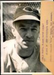 1934-63 Cincinnati Reds The Sporting News Collection Archives Original Photo - Lot of 9 w/ (4) Jim Maloney & Rollie Hemsley (Sporting News Collection Hologram/MEARS Photo LOA)