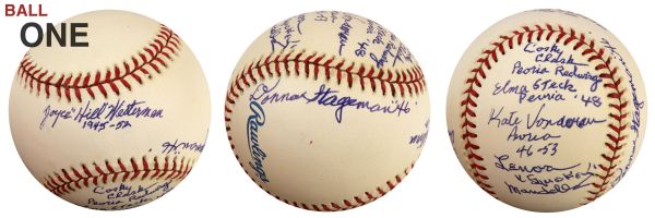 1990s A League of Their Own Multi Signed Baseballs - Lot of 9 - JSA 