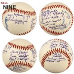 1990s A League of Their Own Multi Signed Baseballs - Lot of 9 - JSA 