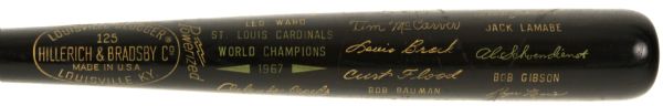 1967 St. Louis Cardinals World Series Black Bat 
