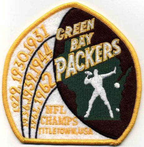 1962 Green Bay Packers NFL Champs Titletown, USA Patch 