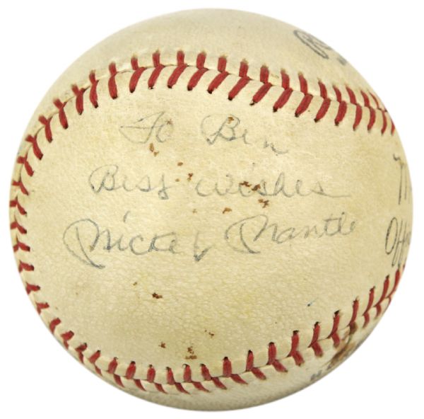 1960s Mickey Mantle Official League Single Signed Baseball - JSA
