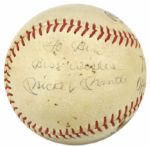 1960s Mickey Mantle Official League Single Signed Baseball - JSA