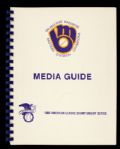 1982 Milwaukee Brewers World Series Press Pin Program & Media Guide Along With ALCS Media Guide