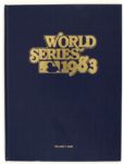 1983 World Series Rare Leatherbound Program - Bill Haig Orioles vs. Phillies