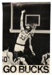 1970s Lew Alcindor Kareem Abdul Jabbar Milwaukee Bucks 19" x 29" Poster