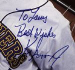 1980s Ken Griffey Jr. & Sr. Signed Poster & Nolan Ryan Signed Poster (MEARS Auction LOA) 