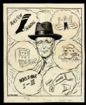 1940s Depiction of Connie Mack Philadelphia As 13" x 16" Original Production Art 