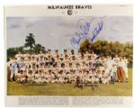 1955 Milwaukee Braves Multi Signed 8" x 10" Photo (MEARS Auction LOA)