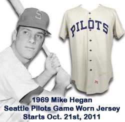 Lot Detail - 1969 Mike Hegan Seattle Pilots Spring Training Game Worn Road  Jersey (MEARS A10)