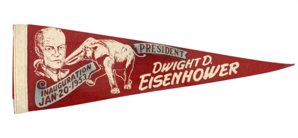 1953 Dwight D. Eisenhower 17 1/2" Inauguration Pennant 