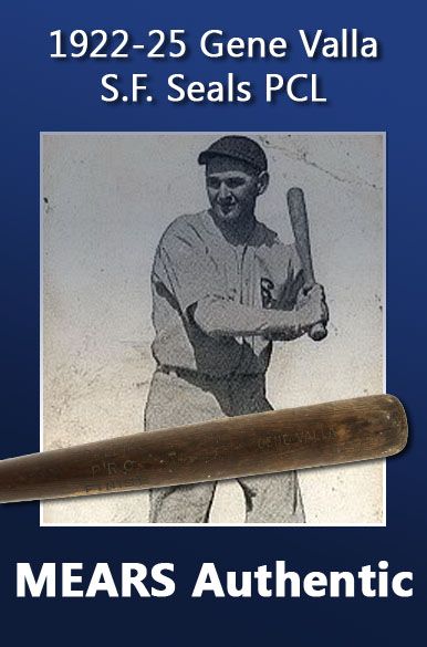 1922-25 Gene Valla San Francisco Seals PCL Spalding Professional Model Game Used Bat (MEARS Authentic)