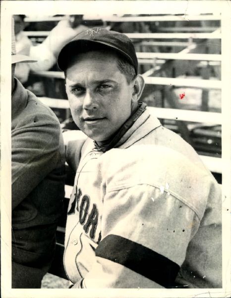 1937 Exceptional Quality & Subject Matter Bill Terry New York Giants w/ Arm Band for Owner Charles Stoneham "Boston Herald Archives" Original 6.5" x 8.5" Photo (Boston Herald Hologram/MEARS LOA)