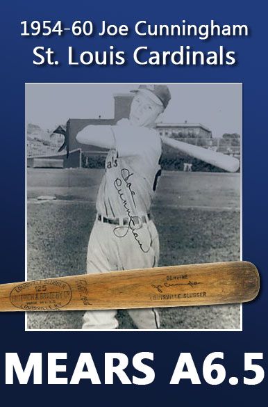 1954-60 Joe Cunningham St. Louis Cardinals H&B Louisville Slugger Professional Model Game Bat (MEARS A6.5)