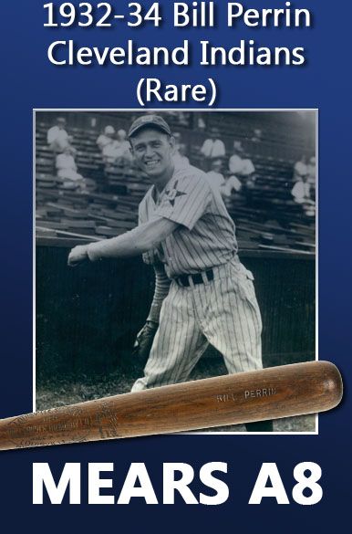 1932-34 Bill Perrin Cleveland Indians H&B Louisville Slugger Professional Model Game Bat (MEARS A8)
