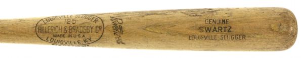 1950-51 Bud Swartz H&B Louisville Slugger Professional Model Game Bat - Played 1 Year With St. Louis Browns (MEARS Auction LOA)