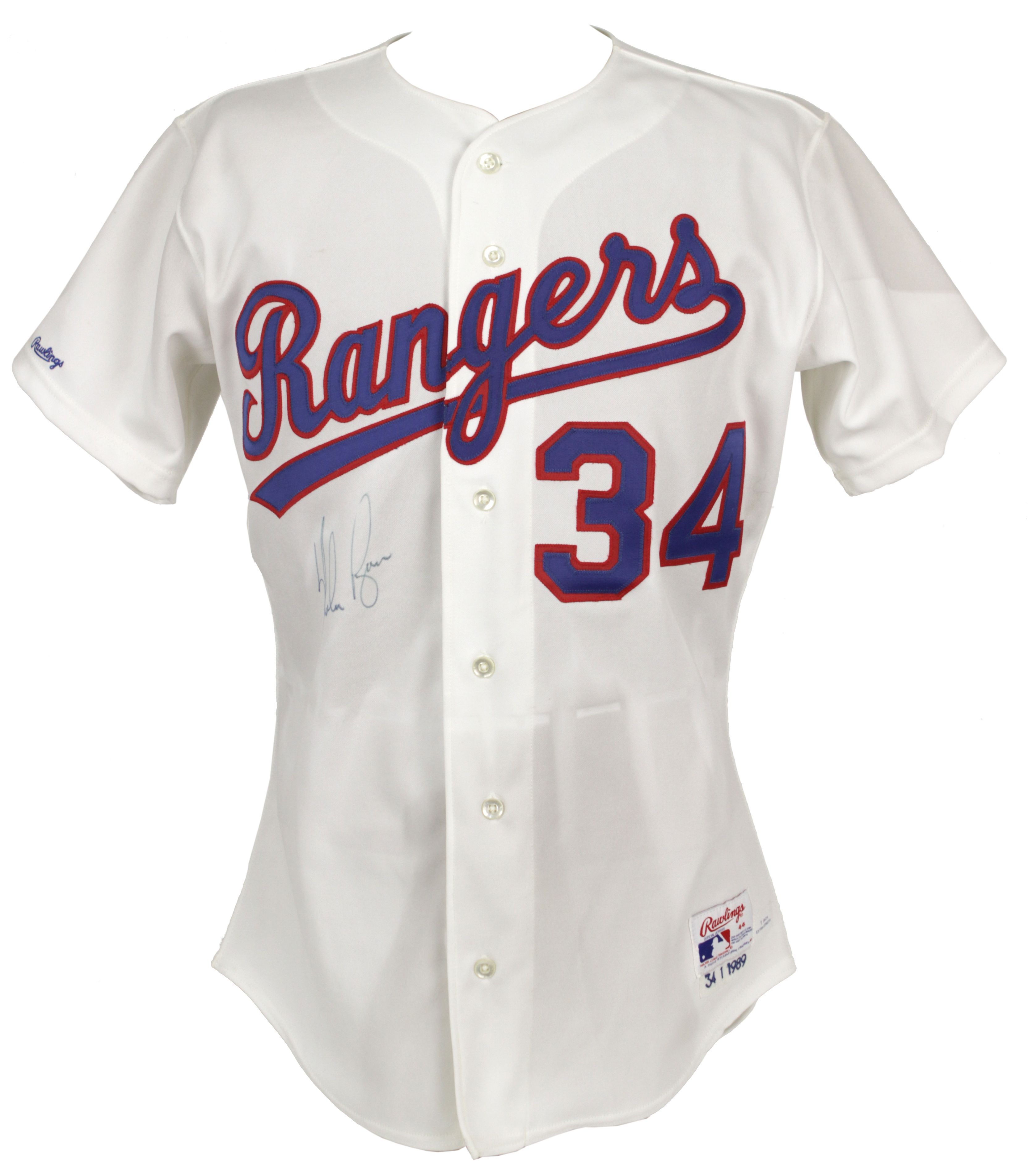 Nolan Ryan Signed Authentic 1980's Texas Rangers Jersey With JSA