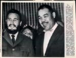 1960 Joe Louis Meets Fidel Castro "Boston Herald Archives" Original Photo - Lot of 2 (Boston Herald Hologram/MEARS LOA)