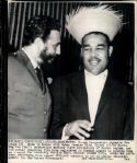 1960 Joe Louis Meets Fidel Castro Boston Herald Archives Original Photo - Lot of 2 (Boston Herald Hologram/MEARS LOA)