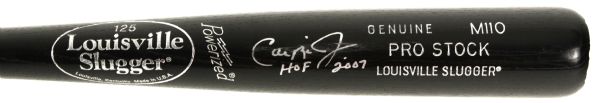 2007 circa Cal Ripken Jr. Louisville Slugger Autographed Black Bat (MEARS Auction LOA/JSA)