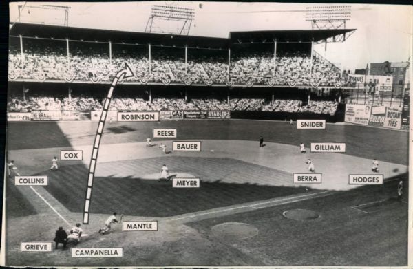 1953 Mickey Mantle World Series Grand Slam New York Yankees "TSN Collection Archives" Original 6" x 9.5" Photo (Sporting News Collection Hologram/MEARS LOA)