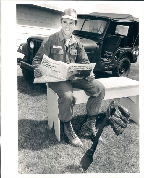 1968 Ted Kubiak in The Army "TSN Collection Archives" Original 8" x 10" Photo (Sporting News Collection Hologram/MEARS Photo LOA)