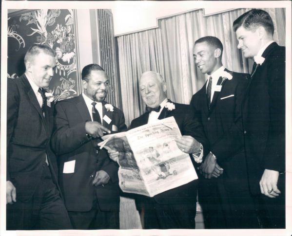 1959 Ernie Banks Frank Howard Bob Turley Archie Moore "TSN Collection Archives" Original 8" x 10" Photo (Sporting News Collection Hologram/MEARS Photo LOA)