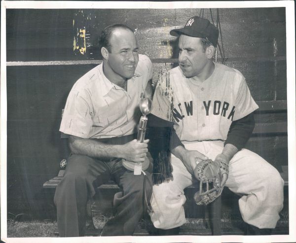 1955 Yogi Berra & Joe Garagiola New York Yankees  "TSN Collection Archives" Original 8" x 10" Photo (Sporting News Collection Hologram/MEARS Photo LOA)