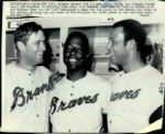 1969 Hank Aaron Orlando Cepeda Bob Tillman Atlanta Braves "Boston Herald Collection Archives" Original 8" x 10" Photo (Boston Herald Archives Hologram/MEARS Photo LOA)