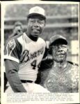 1974 Hank Aaron Atlanta Braves "Boston Herald Collection Archives" Original 7.5" x 9.5" Photo (BH Hologram/MEARS LOA)
