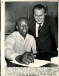1970 Hank Aaron William Bartholomay Atlanta Braves "Boston Herald Collection Archives" Original 7.5" x 10" Photo (BH Hologram/MEARS LOA)