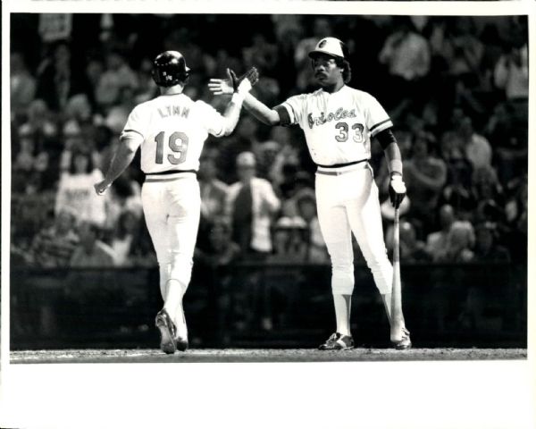 1986 Eddie Murray Fred Lynn Baltimore Orioles "TSN Collection Archives" Original 8" x 10" Photo (Sporting News Collection Hologram/MEARS LOA)