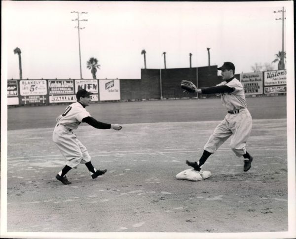 1957 Phil Rizzuto Jerry Coleman New York Yankees "TSN Collection Archives" Original 8" x 10" Photo (Sporting News Collection Hologram/MEARS LOA)
