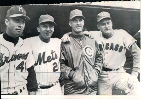 1965 Eddie Mathews Warren Spahn Lew Burdette Bob Buhl "TSN Collection Archives" Original 6" x 8.5" Photo (Sporting News Collection Hologram/MEARS LOA)