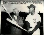 1960 Rogers Hornsby Ernie Banks Chicago Cubs "TSN Collection Archives" Original 7" x 8.5" Photo (Sporting News Collection Hologram/MEARS LOA)