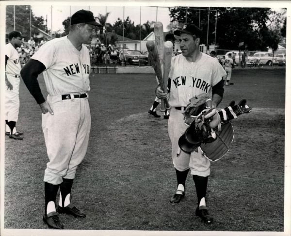 1961 Yogi Berra Ralph Houk New York Yankees "TSN Collection Archives" Original 8" x 10" Photo (Sporting News Collection Hologram/MEARS LOA)