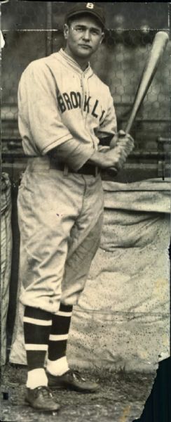 1926 Zack Wheat Brooklyn Robins "Boston Herald Collection Archives" Original 3" x 8" Photo (BH Hologram/MEARS LOA)