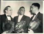 1955 Willie Mays Yogi Berra Johnny Antonelli "Boston Herald Collection Archives" Original 7" x 9" Photo (BH Hologram/MEARS LOA)