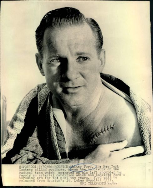 1966 Whitey Ford New York Yankees "Boston Herald Collection Archives" Original 6.5" x 8" Photo (BH Hologram/MEARS LOA)