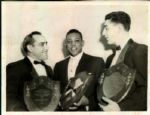 1955 Willie Mays Yogi Berra Johnny Antonelli "Boston Herald Collection Archives" Original 6.5" x 8.5" Photo (BH Hologram/MEARS LOA)