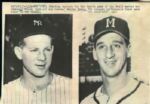 1958 Warren Spahn Whitey Ford Milwaukee Braves NY Yankees "Boston Herald Collection Archives" Original 5.5" x 8" Photo (BH Hologram/MEARS LOA)